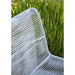 Mateo Coastal Grey Cushion Rope Outdoor Armless Club Chair|