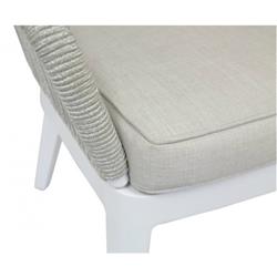 Mateo Coastal Grey Cushion Rope Outdoor Dining Arm Chair|