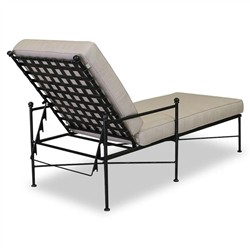 Aurore French Beige Cushion Metal Outdoor Chaise Lounge|