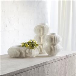 Palecek Antilles Coastal Beach White Porcelain Decorative Vase|