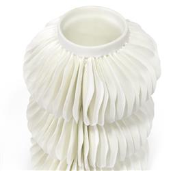 Palecek Antilles Coastal Beach White Porcelain Stacked Decorative Vase|