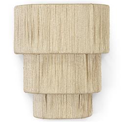 Palecek Everly Coastal Beach 3 Tier Natural Abaca Rope Wall Sconce|