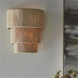 Palecek Everly Coastal Beach 3 Tier Natural Abaca Rope Wall Sconce|