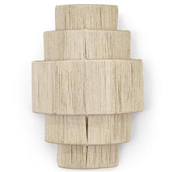 Palecek Everly Coastal Beach 5 Tier Natural Abaca Rope Wall Sconce|