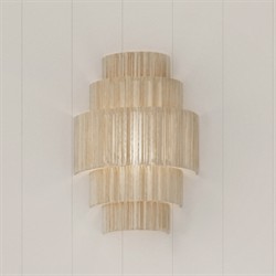 Palecek Everly Coastal Beach 5 Tier Natural Abaca Rope Wall Sconce|
