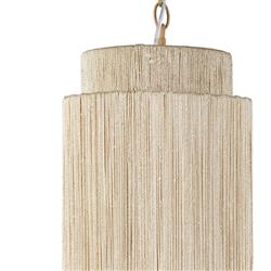 Palecek Everly Coastal Beach Natural Abaca Rope Single Pendant|