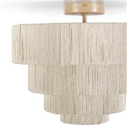 Palecek Everly Coastal Beach Natural Abaca Rope Semi Flush Mount|