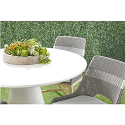 Theodore Coastal Beach Grey Woven Rope Teak Wood Outdoor Dining Chair - Set of 2|