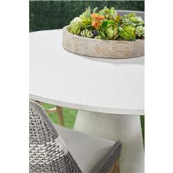 Theodore Coastal Beach Grey Woven Rope Teak Wood Outdoor Dining Chair - Set of 2|