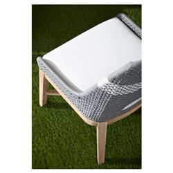 Theodore Coastal Beach Grey Woven Rope Teak Wood Outdoor Dining Chair - Set of 2|