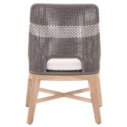 Theodore Coastal Beach Grey Woven Rope Teak Wood Outdoor Dining Chair - Set of 2|