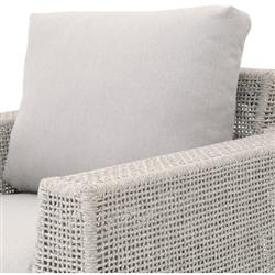 Alaina Coastal Beach Grey Woven Rope Teak Wood Outdoor Arm Chair|