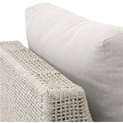 Alaina Coastal Beach Grey Woven Rope Aluminum Outdoor Swivel Rocker Arm Chair|