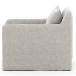 Cassandra Modern Stone Grey Cushion Slipcovered Outdoor Swivel Arm Chair|