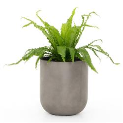 Yvonne Industrial Loft Grey Concrete Outdoor Round Planter|