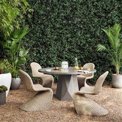 Yvonne Industrial Loft Grey Concrete Outdoor Round Planter|