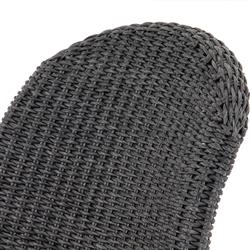 Ivanna Coastal Beach Black Woven Wicker Outdoor Dining Chair|