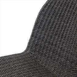 Ivanna Coastal Beach Black Woven Wicker Outdoor Dining Chair|