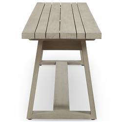 Cody Modern Classic Weathered Grey Teak Wood Outdoor Dining Bench|