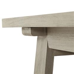 Cody Modern Classic Weathered Grey Teak Wood Outdoor Dining Bench|