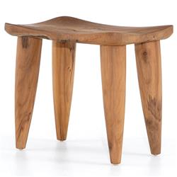 Zada Global Bazaar Natural Teak Wood Rectangular Outdoor Stool|