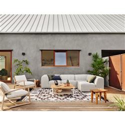 Zada Global Bazaar Natural Teak Wood Rectangular Outdoor Stool|