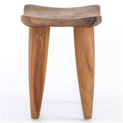 Zada Global Bazaar Natural Teak Wood Rectangular Outdoor Stool|
