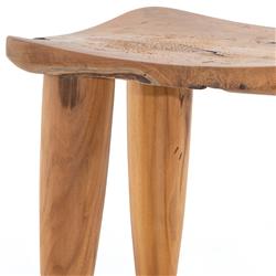 Zada Global Bazaar Natural Teak Wood Rectangular Outdoor Stool|