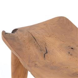 Zada Global Bazaar Natural Teak Wood Rectangular Outdoor Stool|