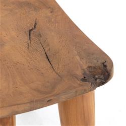 Zada Global Bazaar Natural Teak Wood Rectangular Outdoor Stool|