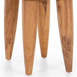 Zada Global Bazaar Natural Teak Wood Rectangular Outdoor Stool|