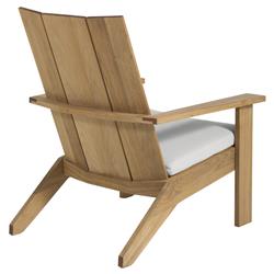 Ashland Modern Natural Teak White Cushion Outdoor Adirondack Chair|
