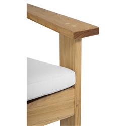 Ashland Modern Natural Teak White Cushion Outdoor Adirondack Chair|