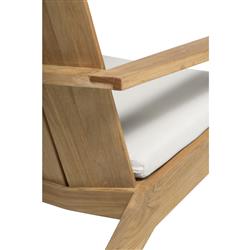 Ashland Modern Natural Teak White Cushion Outdoor Adirondack Chair|