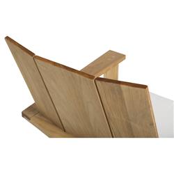 Ashland Modern Natural Teak White Cushion Outdoor Adirondack Chair|