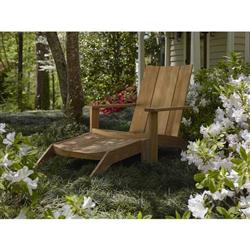 Ashland Modern Natural Teak White Cushion Outdoor Adirondack Chair|