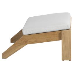 Ashland Modern Natural Teak White Cushion Outdoor Adirondack Ottoman|