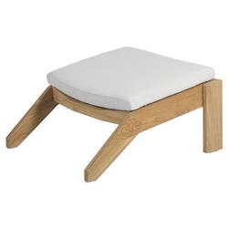 Ashland Modern Natural Teak White Cushion Outdoor Adirondack Ottoman|