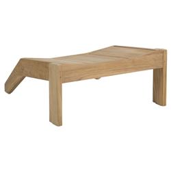 Ashland Modern Natural Teak White Cushion Outdoor Adirondack Ottoman|