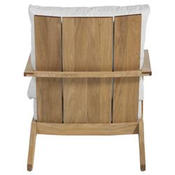 Ashland Modern White Cushion Natural Teak Outdoor Lounge Chair|