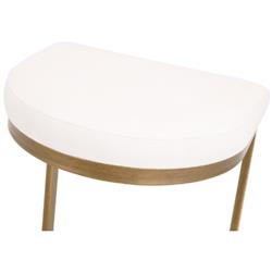Eleanor Hollywood Regency White Performance Brushed Gold Frame Counter Stool|