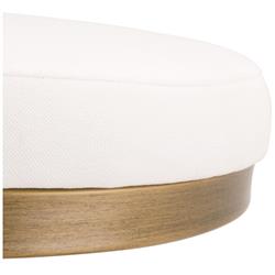 Eleanor Hollywood Regency White Performance Brushed Gold Frame Counter Stool|