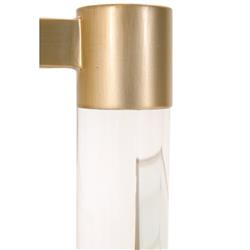 Rowan Modern Classic Glass Top Clear Acrylic Gold Metal Frame Rectangular Coffee Table|