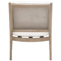 Elias Coastal Beach White Performance Grey Oak Frame Woven Rattan Arm Chair|