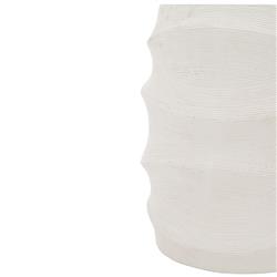 Mein Modern Classic White Natural Stonecast Block Accent Outdoor Side End Table|