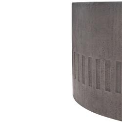 Karen Modern Classic Dark Grey Textured Concrete Round Outdoor Coffee Table|