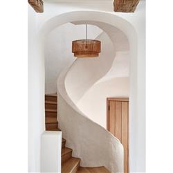 Isabella Coastal Beach Natural Brown Jute 2 Tier Pendant|