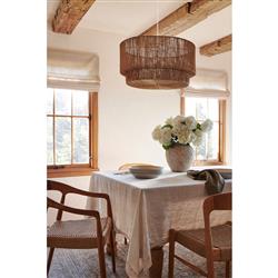 Isabella Coastal Beach Natural Brown Jute 2 Tier Pendant|