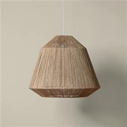 Rebecca Coastal Beach Natural Brown Twisted Jute Pendant|