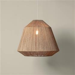 Rebecca Coastal Beach Natural Brown Twisted Jute Pendant|